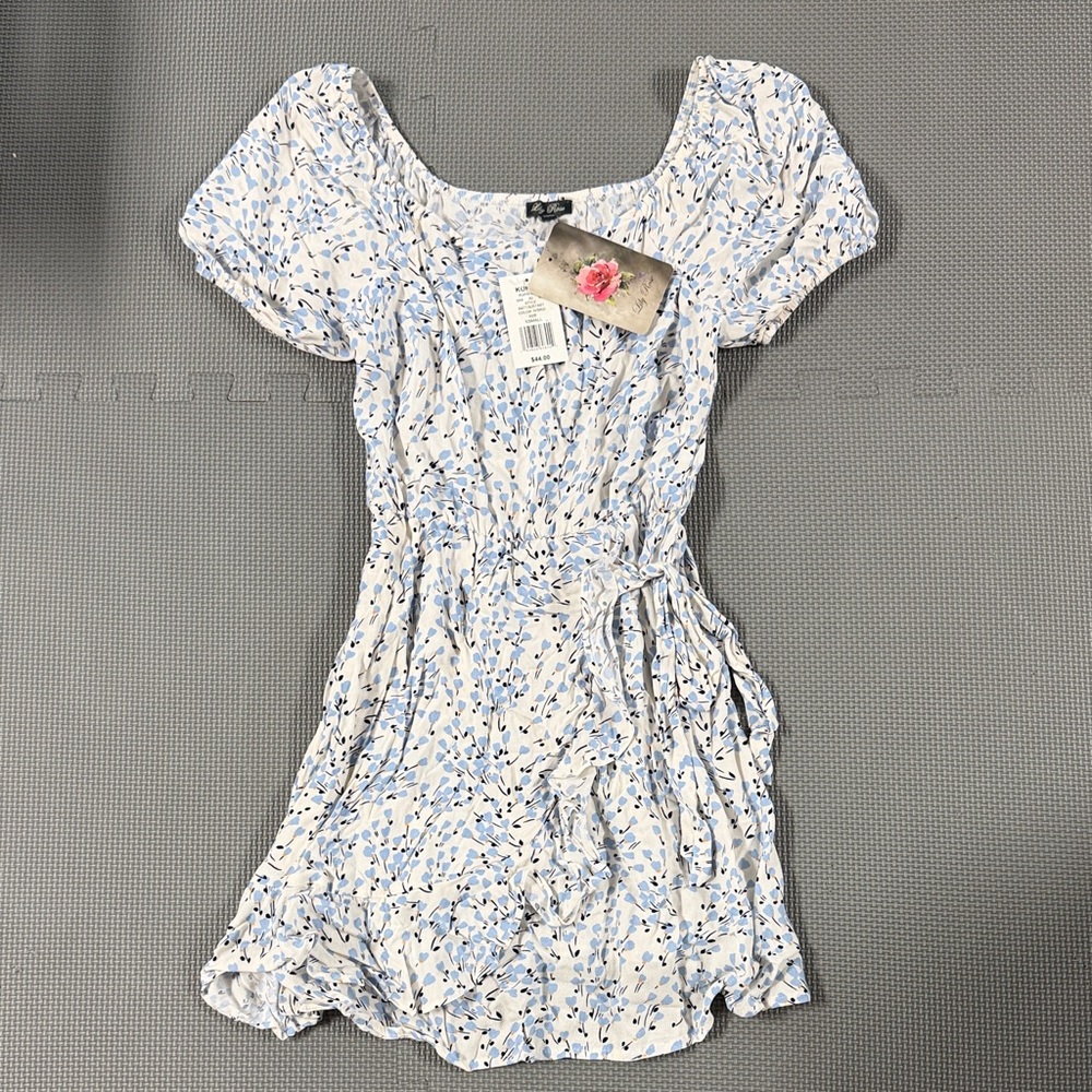 Lily Rose Blue and White Floral Mini Dress